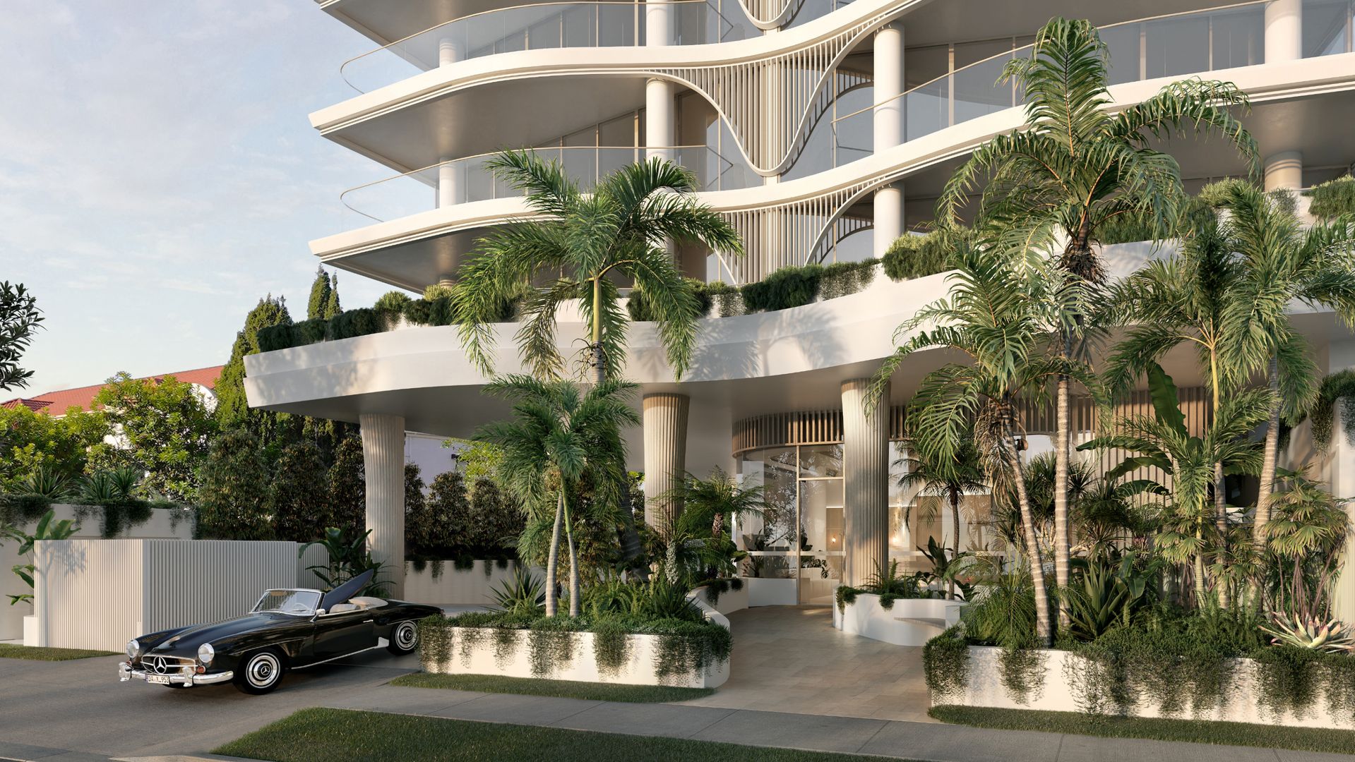 Nera facade detail with outside the lobby